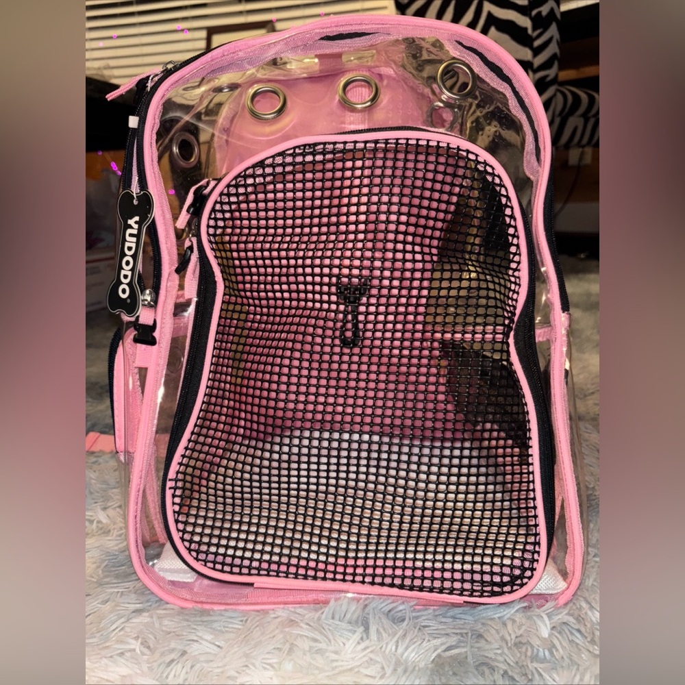Yudodo Pink Mesh breathable Large Pet Carrier Backpack NWT